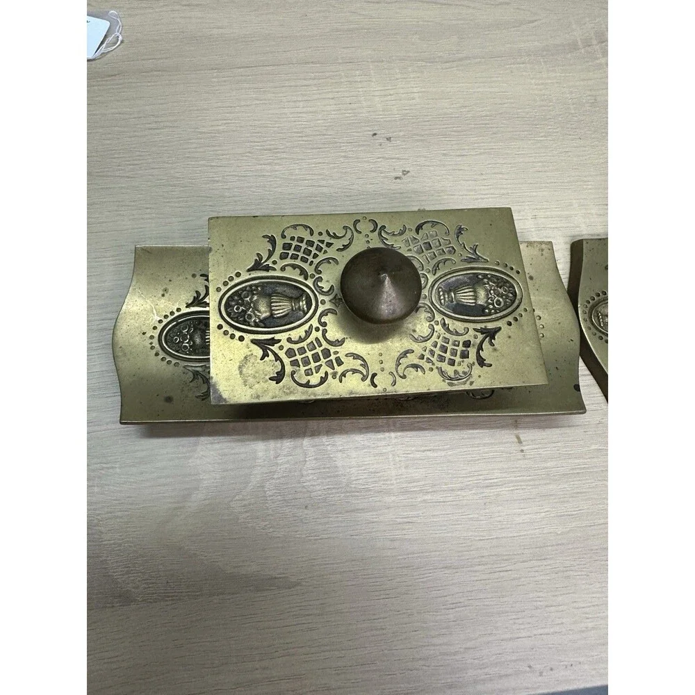 Art Nouveau Vintage Bradley & Hubbard Bronze Inkwell and Ink Blotter